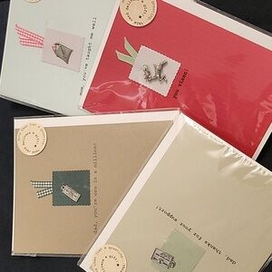 4 Greeting cards with charms